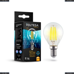 7136 (VG10-G45E14warm9W-F) Светодиодная лампа, Шар E14 2800K 9W Graphene Voltega (Вольтега), Crystal