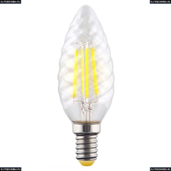 7027 (VG10-CC1E14warm6W-F) Voltega Лампа светодиодная филаментная E14 6W 2800К, Свеча витая