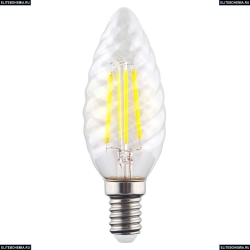 7028 (VG10-CC1E14cold6W-F) Voltega Лампа светодиодная филаментная E14 6W 4000К, Свеча витая