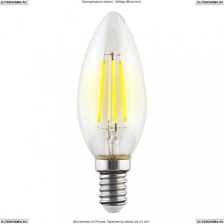7020 (VG10-C1E14cold6W-F) Voltega Лампа светодиодная филаментная E14 6W 4000К, Свеча